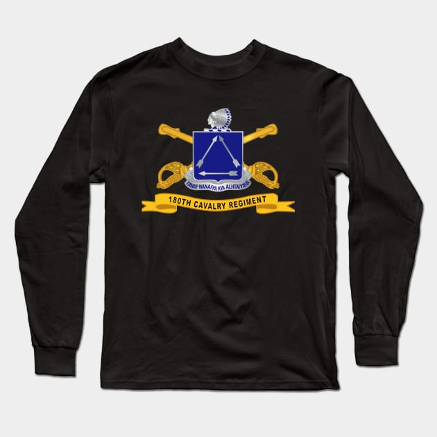 180th Cavalry Regiment w Br - Ribbon X 300 Long Sleeve T-Shirt by twix123844